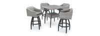 Cannes™ 5 Piece Sunbrella® Outdoor Barstool Set - Charcoal Gray
